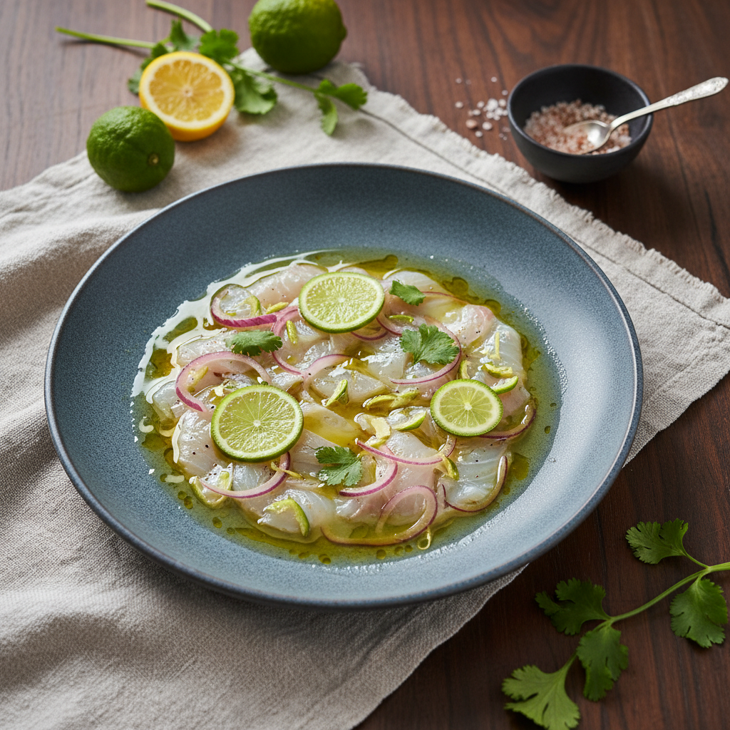 Ceviche con Olio — Branzino dell'Adriatico, Yuzu & Coratina